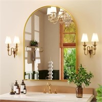 Gold Arch Mirror 24"x36", Arched Wall Mirror,