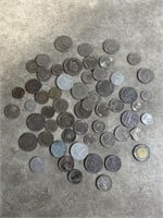 Assortment of foreign currency coins