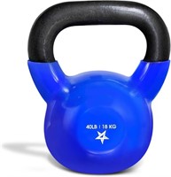 NEW! Yes4All Vinyl Coated Kettlebell Weight 40Lb