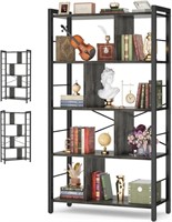 Cyclysio 61 Inches Bookshelf, 5-Tier Industrial