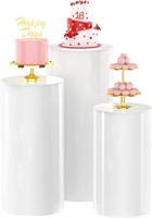 3Pcs Round Cylinder Pedestal Stands for Party,