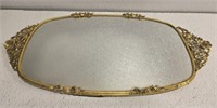 Antique Brass frame mirror tray