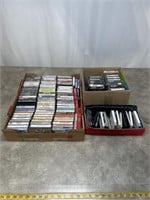 Large assortment of cassettes and 8 tracks