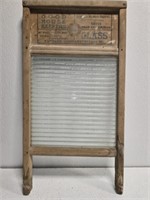 Vintage wood and glass washboard