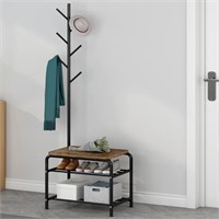 Shoe Rack Coat Rack Shoe Bench 3 in 1