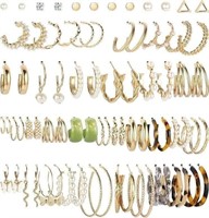 JeryWe 38 Pairs Gold Earrings Set for Women Boho