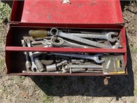 TOOL BOX WITH TOOLS (WRENCHES AND MORE)