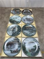 Collector plates, set of 8, depicting famous