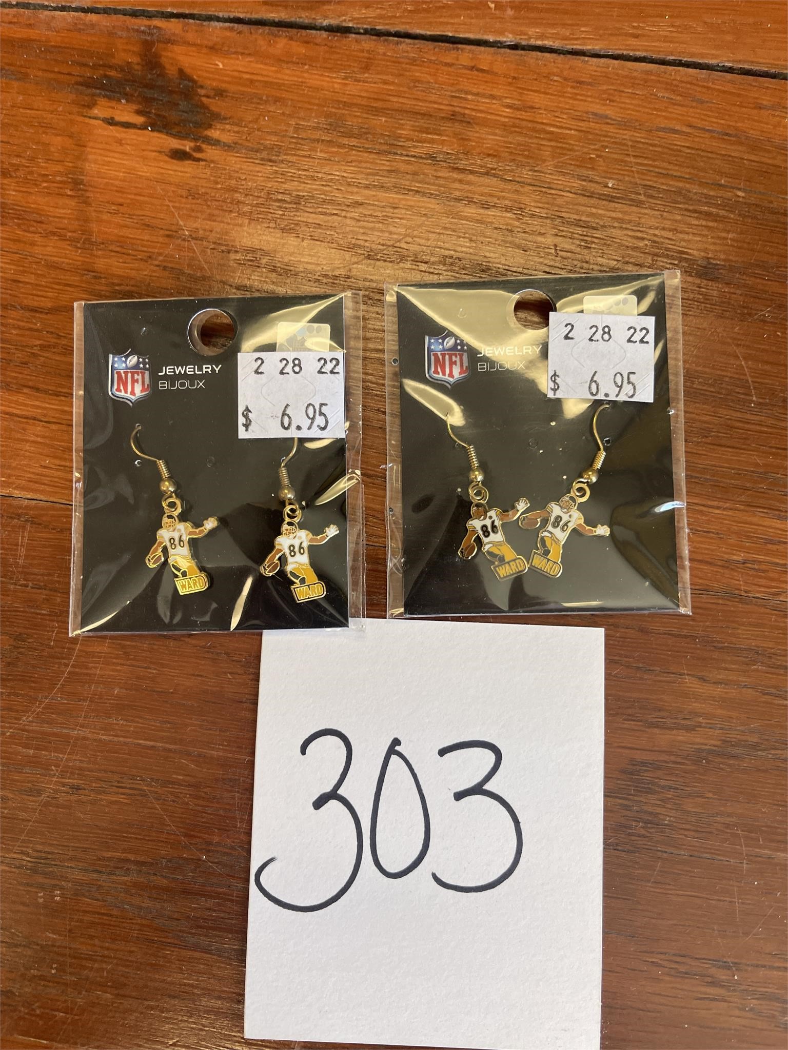 2 pairs new Pittsburgh Steelers Ward earrings
