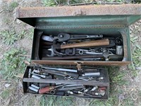 METAL TOOL BOX WITH CONTENTS