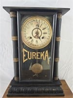 Antique Eureka 8 day calendar mantel clock