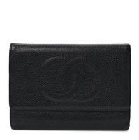 Chanel Caviar Timeless CC Compact French Wallet