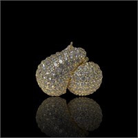 14k Yellow Gold Diamond Tear Drops Earrings Set