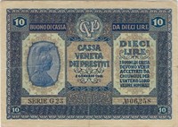 Italy 10 Lire Austrian Occupied Italy/Venice. M6