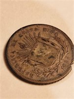 1885 GW Costa Rica 5 Centavos Silver Antique .M83