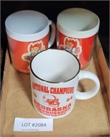 3   NEBRASKA CORNHUSKER MUGS