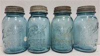 Vintage Blue Mason Jar lot