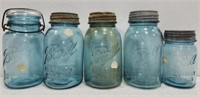 Vintage Blue Ball Mason jar lot