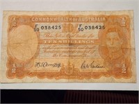 Australia 10 Shillings Note-Black Signature.AU1