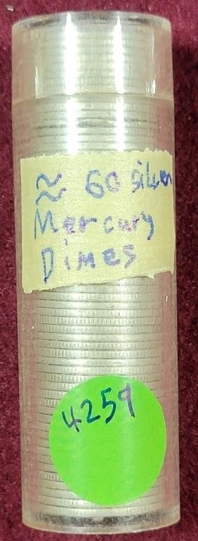 APPROX 60 SILVER MERCURY DIMES