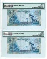 Bahrain 5 Dinars 2006  , 2 Notes Replacement , (A)