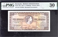Bermuda 5/- Shillings,PMG30,Lucky77+Gift!BeCD