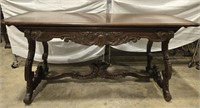 Antique Carved Mahogany Entry or Accent Table