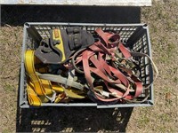 BOX WITH STRAPS, ROPES, BELTS AND MORE