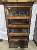 Vintage wood 5 tier lawyers cabinet