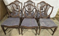 Set of 6 mahogany shield back chairs