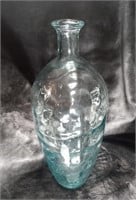 Awesome Aqua Blue Hand Blown 15 1/2" Bubble Vase