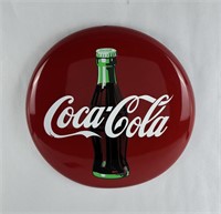 1990 Coca Cola Metal Button Sign
