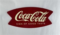 1996 Coca Cola Metal Fishtail Sign