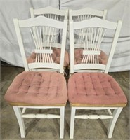 Set of 4 white Country Style dining chairs