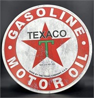 36” Metal Texaco Gas Motor Oil Button Sign