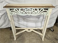 White Distressed Country Style Accent table