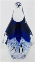 Adorable Penguin Art Glass Paperweight