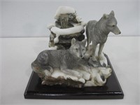 7.5"x 8.75"x 7.25" Resin Wolf Statue