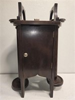 Antique wood candle holder stand