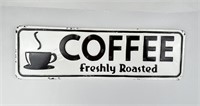 Coffee Freshly Roasted Embossed Tin Sign
