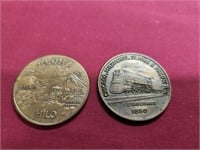 Old Milwaukee Road Coin and an Aloha Hilo Coin