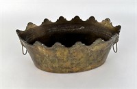 Heavy Brass Planter With Lion heads