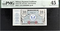 Military Payment 10C  PMG 45 Fancy SN !!.UZ30