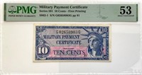 Military Payment Certificate 10 Cents PMG 53.U10BN
