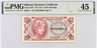 Military Payment Certificate 25c 1st Printing.UZ22