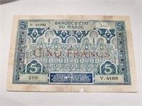 Morocco 5 francs ornaments-1924.MO4