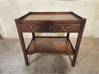 Wooden two drawer side table