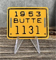 1953 Butte Montana Bicycle License Plate