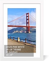 $28  14x18 White Wood Picture Frame for Wall