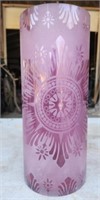 LARGE pink glass vase